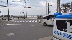 由比ガ浜での仕事